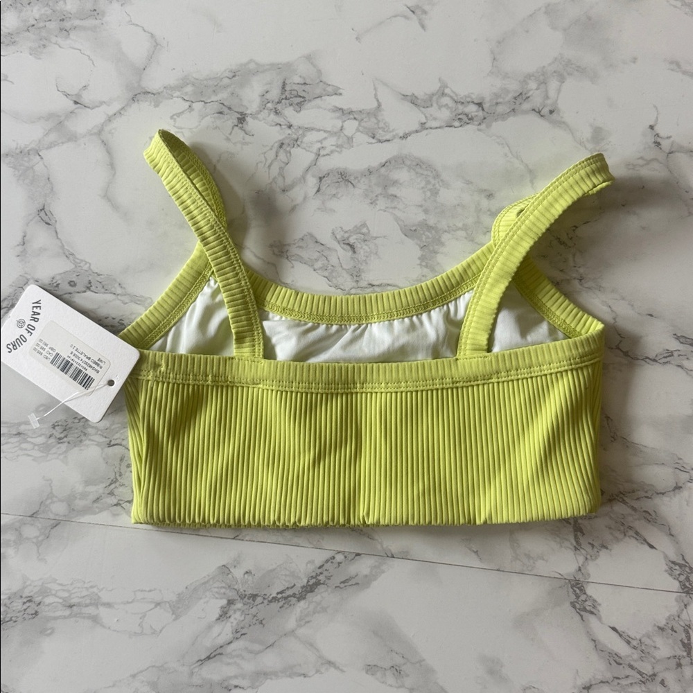 Year of Ours Ribbed Bralette 2.0 in Cyber Lime Size S - Picture 7 of 8